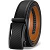 KEMISANT Cintura Uomo, Cintura Pelle Uomo Cricchetto Automatica Fibbia 35mm,Trim Regolabile per Adattars(Nero-115cm/32-38vita regolabile)