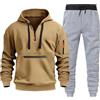 Generico Tuta Uomo Completa Tuta Da Ginnastica Uomo Invernale Felpata Completo Sport Maglia Felpa con Cappuccio e Pantalone Due Pezzi Set Tracksuit Felpa Con Zip Suit Tute Abbigliamento Sportiva Tute Complete