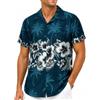 King Kameha Camicia Hawaiana Uomo Vintage a Maniche Corte con Motivo Floreale