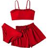 Generic Costumi da Bagno 3 Pezzi da Bambina per Bambina. Bikini Solido Rullfe, Costume da Bagno, Slip, Set di Costumi da Bagno Bikini per Bambina Ragazza 12 Anni