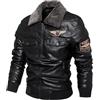 Suncadmious Uomo Cool Bomber Pilota Giacca di Pelle Mens Inverno Moto Varsity Giacche in Pile (Nero,5XL)