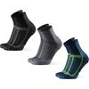 DANISH ENDURANCE Calze Uomo Running, 3 Paia, Multicolore (1 x Nero/Grigio, 1 x Grigio/Nero, 1 x Blu/Giallo), 43-47
