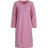 Zeitlos Lucky - Camicia da Notte Donna Manica Lunga a Fiori Termo d'inverno, Farbe:Rosa, Größe-Damen:XL