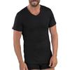 Viterbo Biancheria Set 3 Maglie Uomo Scollo a V Manica Corta 100% Caldo Cotone Interlock MMUF272 MABRAT (Nero, 6/XL)