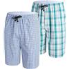 MoFiz Pantaloni Corti Pigiama Uomo Cotone Shorts a Quadretti da Notte Pantaloncini Estivi con Tasche Pacco da 2 A04 EU L (Etichetta M)