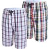 MoFiz Pantaloni Corti Pigiama Uomo Cotone Shorts a Quadretti da Notte Pantaloncini Estivi con Tasche Pacco da 2 A02 EU M (Etichetta S)