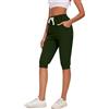 Ietaoo Pantaloni Tuta Donna 3/4 100% Cotone Pinocchietto Capri Estivi Leggeri Comodi Traspiranti Elastico con Tasche Fitness