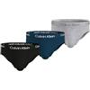 Calvin Klein Hip Brief 3Pk, Slip all'anca Uomo, Black, Speakeasy, Grey Heather,