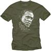 MAKAYA Magliettea Uomo Maniche Corte - Charles Bukowski - Cotone Verde Tumblr con Frasi Divertenti M