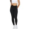 FGM04 Donna - Leggings HotFir Basic (IT, Testo, M, L, Regular, Regular, Nero)