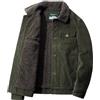 Generic Giacca in velluto a coste foderata in pile da uomo giacche di jeans invernali per uomo giacche da camionista in velluto a coste con bottoni con risvolto cappotto invernale ispessito giacca in denim da