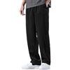 Foweknow Pantaloni in velluto a coste da uomo, tinta unita, per il tempo libero, slim fit, alla moda, per l'autunno e l'inverno, casual, elastici, versatili, streetwear, comodi, 03 nero., M
