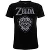 The Legend of Zelda Zelda-Legend of Tshirt Originale Nera 100% Prodotto Ufficiale Nintendo - Shield Scudo Maglia Maglietta Bambino Bimbo Ragazzo (7-8 Anni)