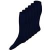 Fontana Calze, 6 paia di calze lunghe Mod. SANITAL in caldo cotone elasticizzate, confortevoli e rinforzate su punta e tallone. Prodotto Italiano. (BLU, 42-44)