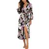 PrinStory Accappatoio da Donna Leggero con Maniche a 3/4, con Scollo a V, Kimono