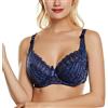 Kontvom Reggiseno Minimizer da Donna Reggiseno Sfoderato in Pizzo Sexy a Copertura Totale con Ferretto