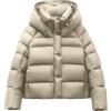 Gefomuofe Giacca da donna in piuma calda, impermeabile, trapuntata con cappuccio, tinta unita, zip, a maniche lunghe, parka invernale, giacca per la mezza stagione con tasche, giacca invernale