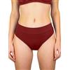 MYLILY Slip Bikini a Vita Media Rosso Vino | Costume Sotto Donna Nero M