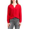 Posh Gear Donna Blusa de Seta Nobicetta 100% Seta, Rosso Scuro, L