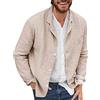 YOUYING Giacca da uomo in cotone e lino, vestibilità larga, leggera, con bottoni, casual, estiva, con risvolto, abbigliamento sportivo, C# Cachi, XX-Large