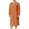 GENEMEN Camicia da notte da uomo, morbida, traspirante, lunghezza al ginocchio, camicia da notte a maniche lunghe