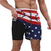 Saklifuo Costume da Bagno da Uomo con Fodera a Compressione, Anti sfregamento, ad Asciugatura Rapida, UPF 50+, Pantaloncini da Bagno da 17,8 cm