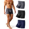 TRENDOUX Boxer Uomo Seta di Ghiaccio: Fresco e Traspirante Senza Cuciture | Gambe Lunghe Anti-Arrotolamento, Mutande Morbide Elastiche Aderenti e Comode, Ideali per Ufficio e Uso Quotidiano 3 Pezzi