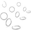 MHWTTY Orecchini a cerchio in oro per cartilagine da donna: set di anelli per naso, in acciaio chirurgico ipoallergenico, per setto nasale, trago, conchiglia, naso, elica, Rook, Daith, orecchini piercing
