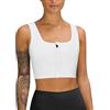 LEINIDINA Busto Binder Tomboy Transgender FTM Colletto Quadrato con Cerniera Frontale Binder Bra Tank Top, bianco, Small