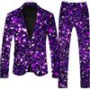 Mymyguoe Tuta colorata al neon, 2 pezzi, da uomo, slim fit, set da 2 pezzi, divertente e nuovo arcobaleno, set di blazer a tema neon per feste, discoteca