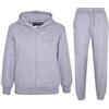 A2Z 4 Kids Ragazze Ragazzi Solido Tuta Felpa Con Cappuccio Con Joggers - T.S Plain Grey 9-10