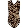 Jeiento Body intero da ragazza, per atletica, ginnastica, senza maniche, body da ballo, 3-14 anni, Leopard, 7-8 Anni