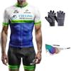 HECLOK Completo Ciclismo Uomo - Maglia Manica Corta + Pantaloncini con Fondello - Abbigliamento Bici Strada e MTB - Tessuto Traspirante e Anti-Sudore - 4 Pezzi per Estate (Set-4,l)