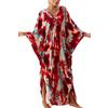 YOUKD Abito estivo lungo da donna, caftano, maxi abito bohémien, da spiaggia, copri-bikini, G rosso., Taglia unica