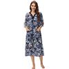 Verve Jelly Accappatoio da donna con cerniera, maniche a 3/4, stampa floreale, leggero, con tasche, abbigliamento da casa da donna