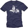 MAKAYA Maglietta con Stampa Vintage - Moto e Scooter Special 125ccc - T-Shirt Uomo Blu L