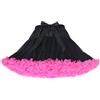 Homipooty Gonna in tulle da donna, elasticizzata, petticoat, tutù, per feste, multistrato, soffice, cosplay, lunghezza 40 cm, vita 56-95 cm, Rosa nera., 56-100cm