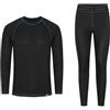 DANISH ENDURANCE Completo Maglia e Pantaloni Termici Uomo e Donna, Intimo Termico per Sci, Trekking, Black/Blue, M