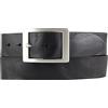 BELTINGER Cintura in pelle di vacchetta con doppia fibbia 4 cm | Cintura in denim da uomo 40mm | Cintura in pelle effetto vintage 4cm | Nero 110cm