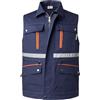 KTWOLEN Gilet da Safari da Uomo Giacca Senza maniche da Lavoro Gilet Riflettente da Caccia Viaggio Giubbino da Pesca, Blu navy, M