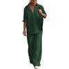 HEONSATI Completo Donna Cotone e Lino Sportiva Due Pezzi Completi Elegante Leggeri Elastica Tute Top e Pantaloni Lunghi Tuta in Lino Estiva da Casa Cotone Slim Fit Completi Casual Curvy Oversize