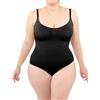 LEELA LAB Body Modellante Contenitivo Donna Taglie Forti con Spalline Regolabili, Massimo Comfort, Realizzato in Morbida Microfibra Senza Cuciture - Made in Italy (Black. L-XL)
