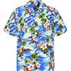 Pacific Legend P.L.A. Original Camicia Hawaiana, Wave, blu L