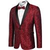 COOFANDY Giacca da uomo Casual Blazer Paisley Retro Jacquard Suit Stampa Floreale Smoking Un Pulsante Cappotti Eleganti Giacca da Cena Chic
