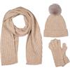styleBREAKER Set invernale 3 pezzi donna: sciarpa,Marrone