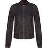 Infinity Leather Bomber da Donna in Camoscio di Capra in Vera Pelle MA-1 Varsity Giacca