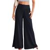 SEAUR Pantaloni Palazzo Donna Lunghi Pantaloni Danza Danza del Ventre Pilates Yoga Pantaloni Larghi Gamba Larga Pantaloni Estivi Morbidi Pantaloni Tempo Libero S-XXL, Nero , XXL
