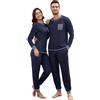 Marvmys Pigiami Donna Pigiama a Manica Lunga Set Casual con Tasche 2 Pezzi