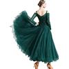 SELICO Abito da Ballo Moderno Valzer Tango Nazionale Standard Costume da Ballo per Competizioni Professionali per Donne Adulti, Verde Scuro, S, M, L, XL, XXL