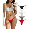 Avondii Donna Cotone Perizoma Mutande Vita Bassa String Thong, Pacco da 5 (XS, Combinazione-A)